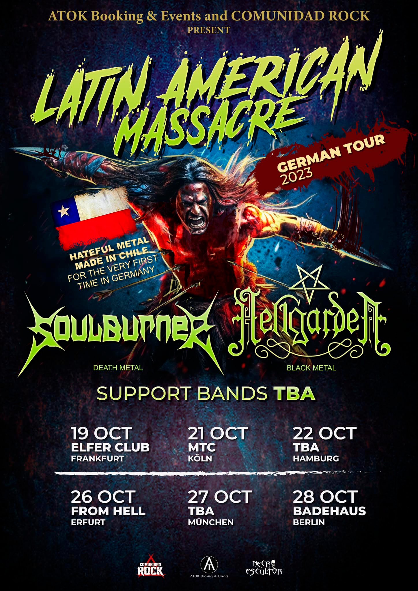 Latin American Massacre: el tour que llega a Alemania con 2 bandas chilenas