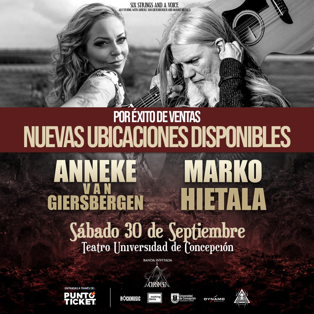 <strong>Anneke y Hietala en Concepción: ¡Se abren más localidades!</strong>