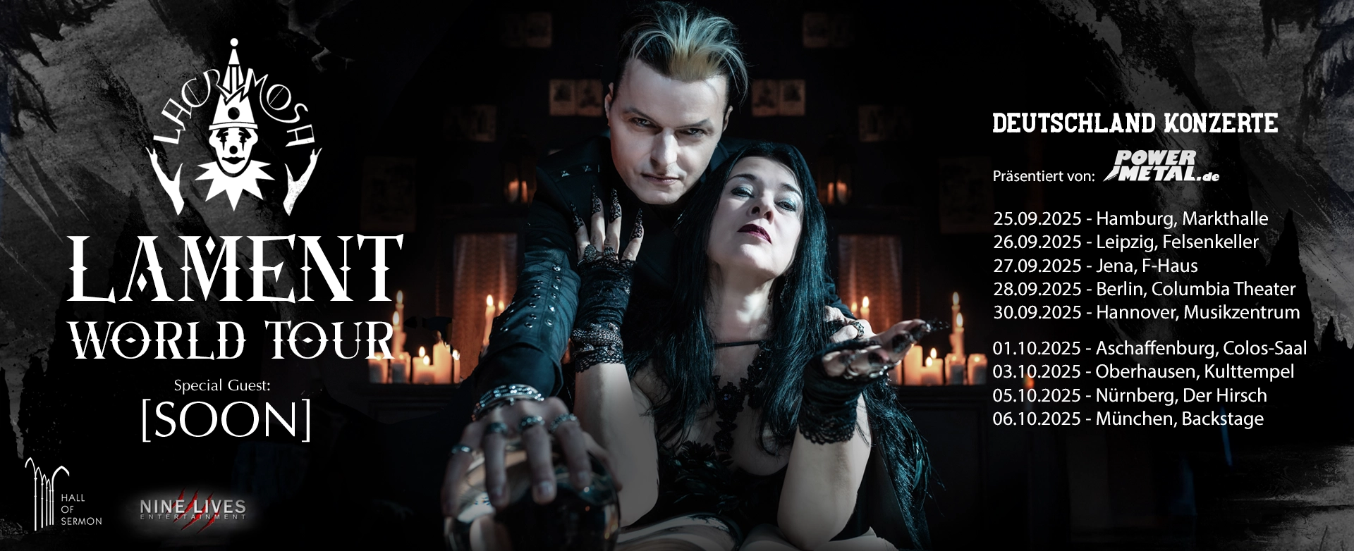 Lacrimosa está por comenzar su gira en Alemania con la Lament World Tour 2025